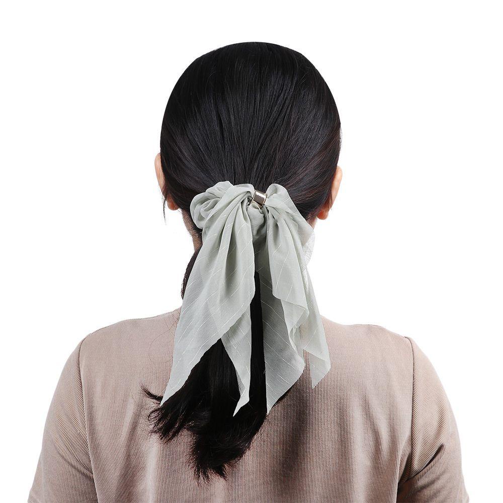 MAG Dây Cột Tóc Vải Lụa Voan Màu Kẹo Ngọt Thắt Nơ Xinh Xắn