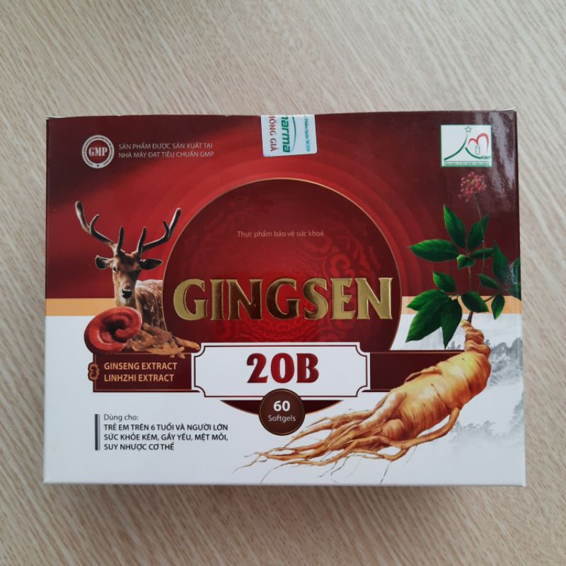 Vitamin GINGSEN 20B - Hỗ trợ tăng cường sức đề kháng, bồi bổ cơ thể_Hộp 60 viên