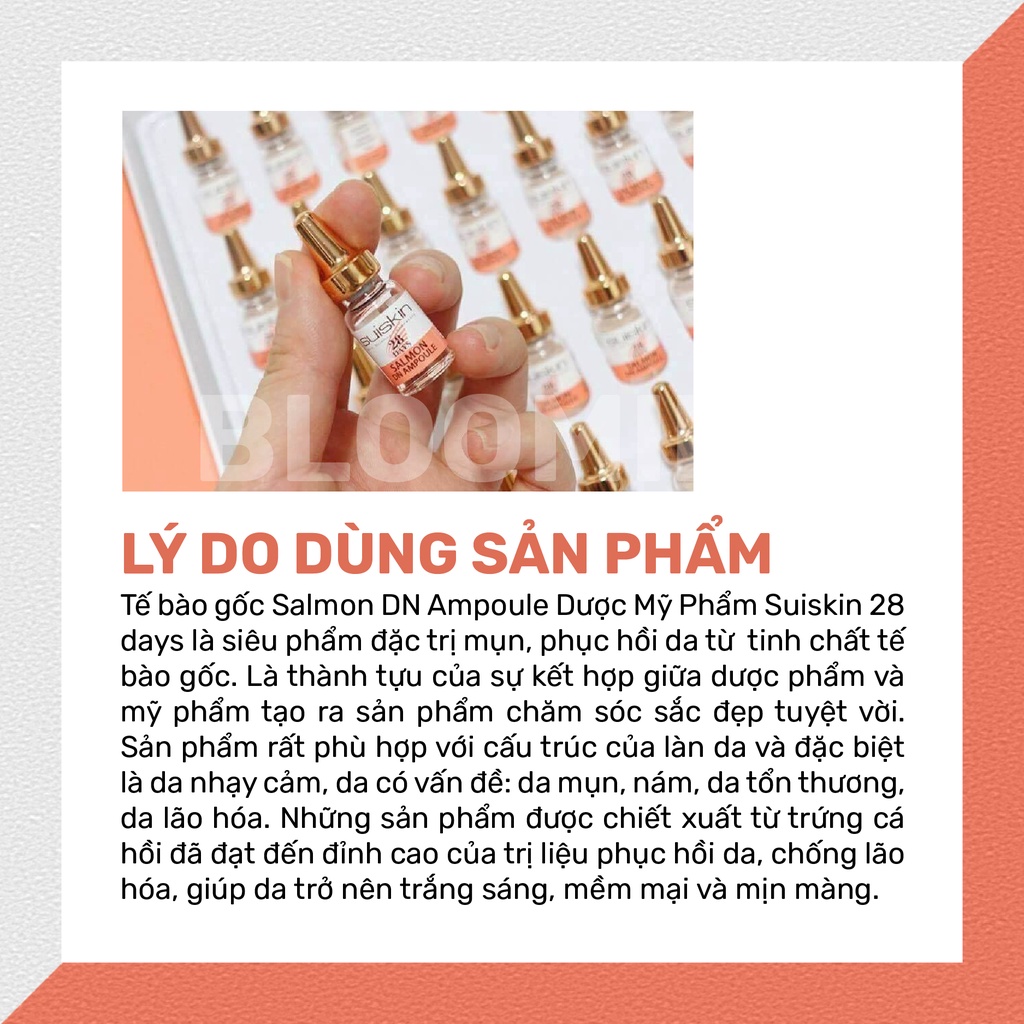 [12/2025] Tế Bào Gốc Trứng Cá Hồi Suiskin Salmon DN Ampoule Phục Hồi Dưỡng Da Hỗ Trợ Sẹo, Thâm