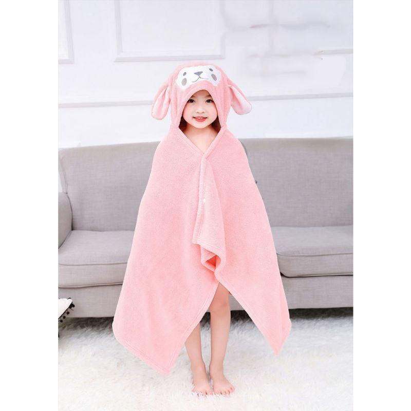 Khăn Choàng Tắm Vải Cotton Lông Cừu San Hô Mềm Mại Thấm Hút Tốt Dành Cho Bé