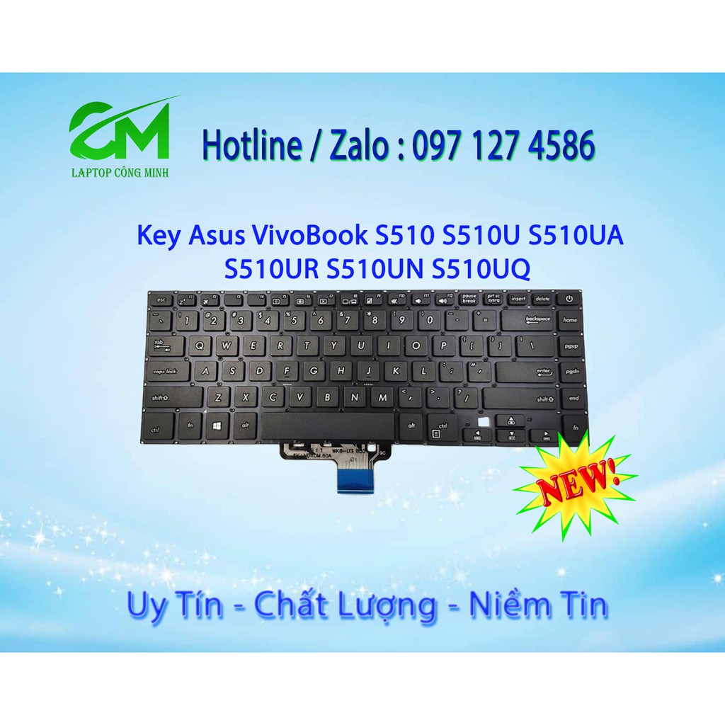 Bàn Phím Laptop Asus x510 s510 x510u S510u X510ua S15 s510ua - New Mới