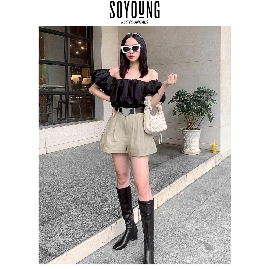 Quần short GOBI SO YOUNG chất liệu Khaki hàn basic không kèm belt