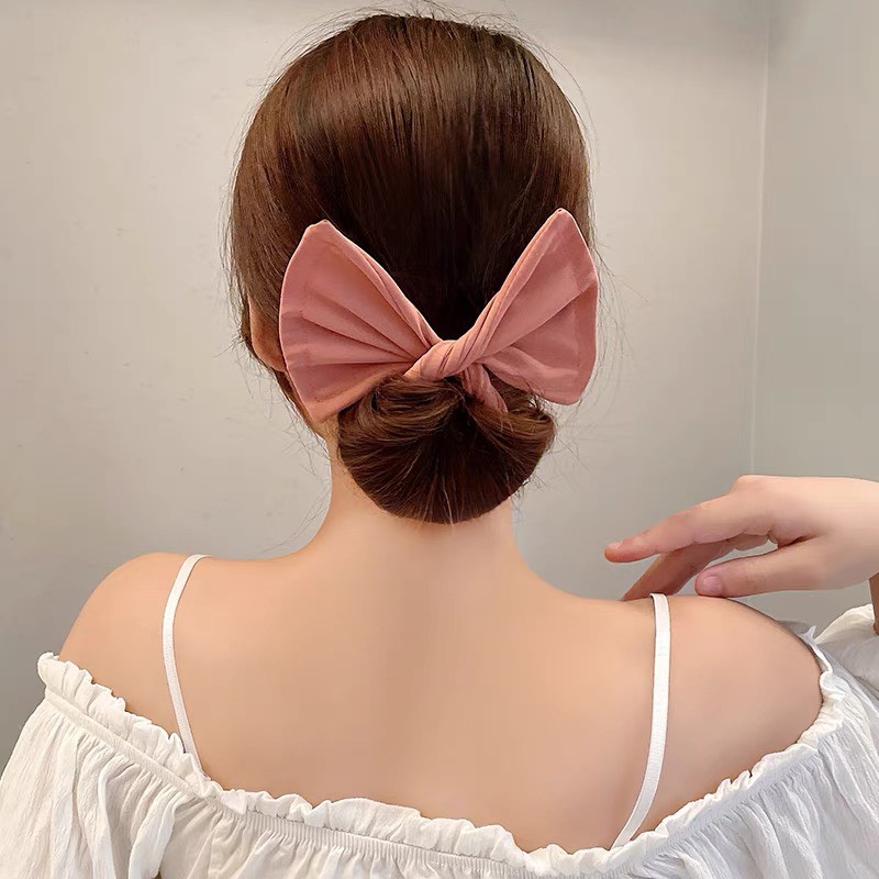 Kẹp tóc búi tóc hình nơ xinh xắn