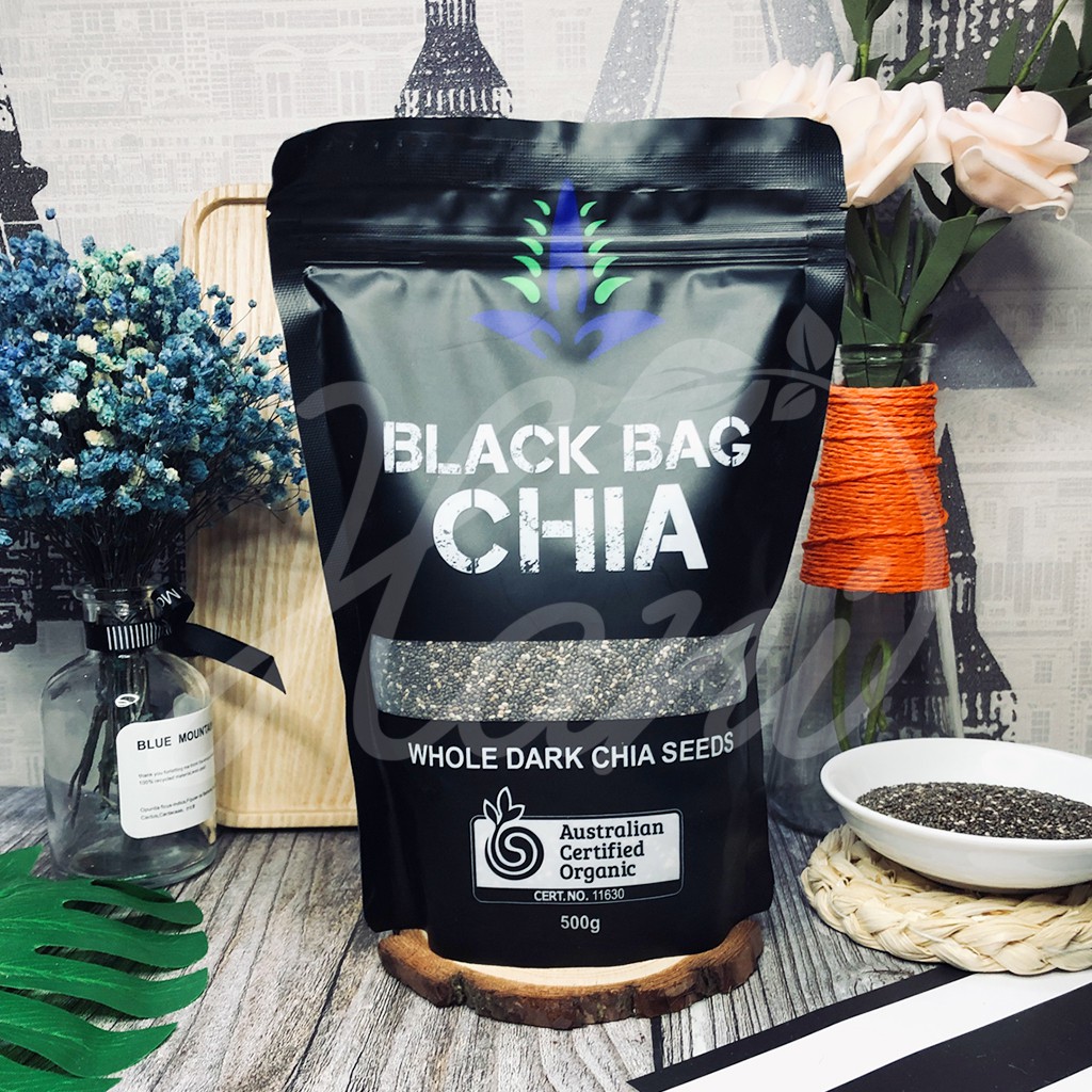 Hạt Chia Úc 500g Organic Chia Seeds Túi Đen hàng chuẩn date mới   HANI FOOD