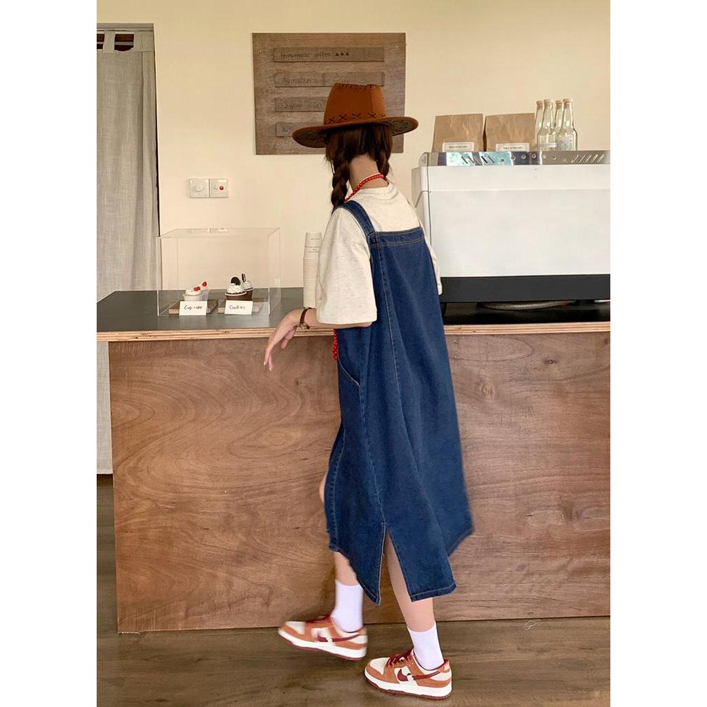 Đầm Yếm Denim Phối Nhiều Túi Xẻ Tà Thời Trang Cá Tính Dành Cho Nữ 61237