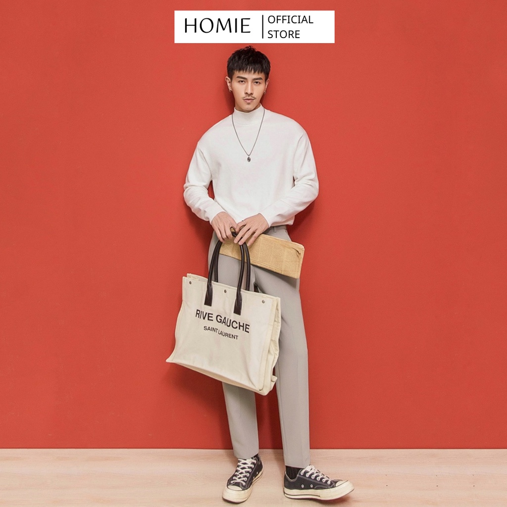 Áo Sweater Nam Nữ Cổ Lọ Hàn Quốc Chất Liệu Borip Mịn Co Dãn Dáng Basic :: Áo Thun Nam Nữ Dài Tay Cao Cổ