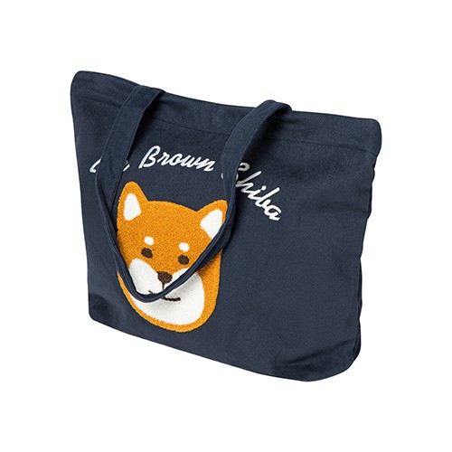 Túi Xách ARTBOX Hàn Quốc Thêu Hình Chú Chó Shiba Màu Navy