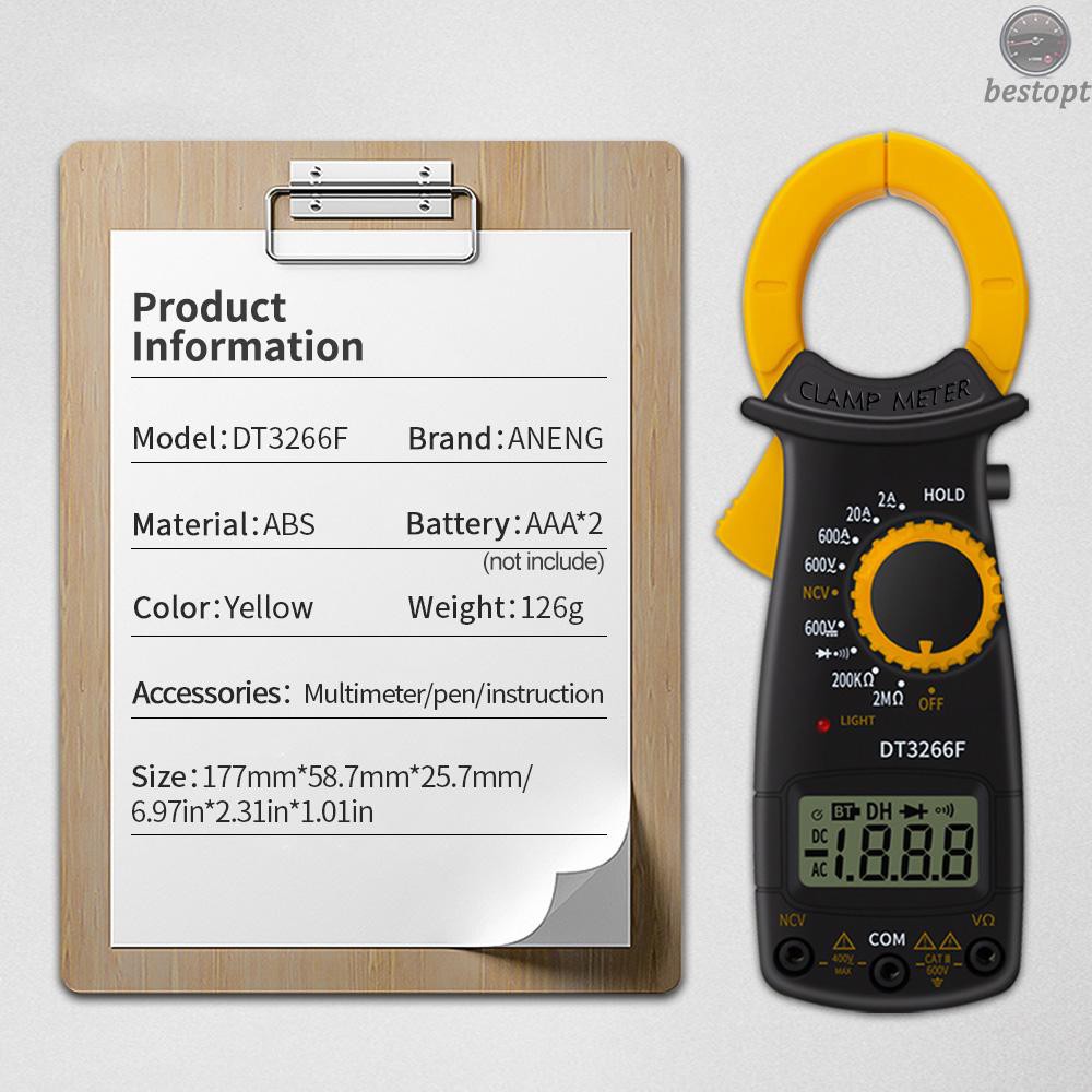 B&O Digital Clamp Meter Multimeter Handheld AC DC Voltage Current Voltmeter Diode Resistance Non-contact Fire Wire Identification