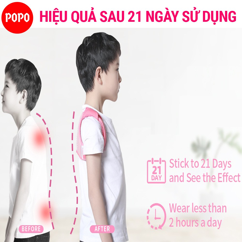Đai điều chỉnh tư thế lưng cho bé BC13 POPO thoáng khí, thiết kế nhỏ gọn, tiện lợi