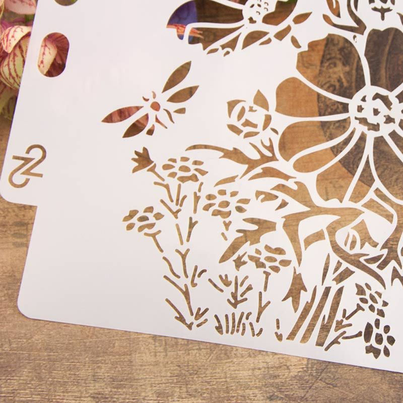 Khuôn vẽ trang trí lưu bút kiểu dáng hoa xinh xắn