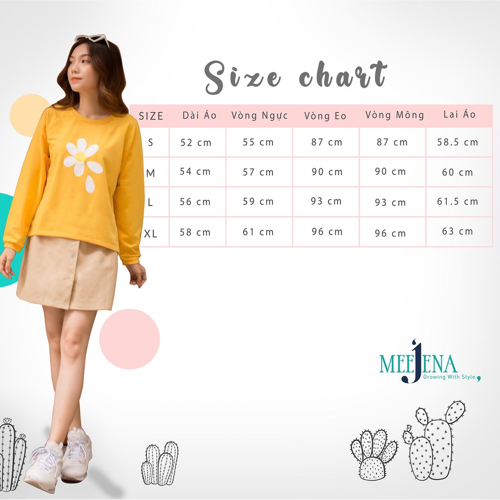 Áo Sweater nữ Dài Tay In Hoa Cúc 42-56 kg BISIC 4 màu MEEJENA - 2638