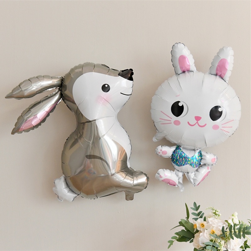 Bong Bóng Lá Nhôm Hình Thỏ Hoạt Hình Cỡ Lớn Trang Trí Tiệc Sinh Nhật Cho Bé