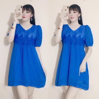 Đầm Voan babydoll phối ren D-225