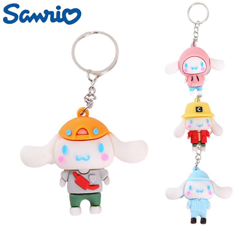 Móc khóa mặt búp bê đồ chơi Sanrio Kuromi Cinnamonroll 5cm treo túi xách làm quà tặng cho bé gái