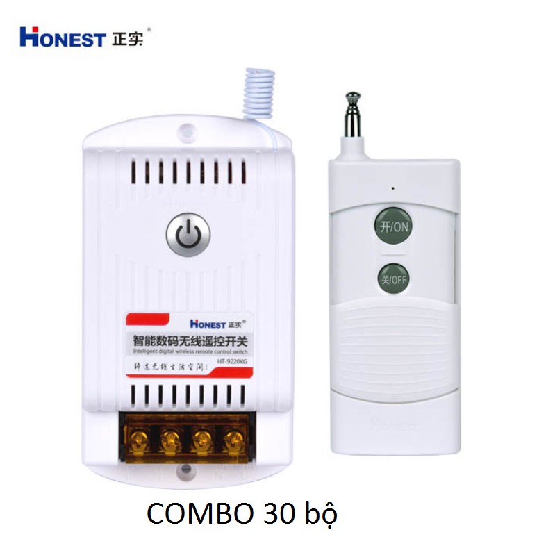 Combo 30 bộ Công Tắc Điều Khiển Từ Xa Honest HT-9220KG-1Km Công Suất 40A/220V