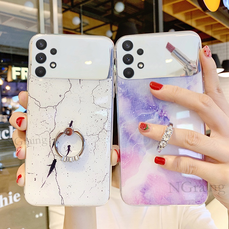 Ốp Điện Thoại Mềm Họa Tiết Đá Hoa Cương Tráng Gương Trang Điểm Cho Samsung Galaxy A72 A52 A52S A32 4G 5G