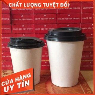 100 cốc giấy giữ nhiệt có nắp 9OZ&12OZ&16OZ(280ml,350ml,500ml) và không nắp