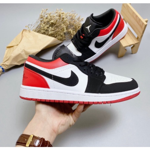 Giày 𝗝𝗼𝗿𝗱𝗮𝗻 Nam Nữ JD1, Giày 𝗝𝗼𝗿𝗱𝗮𝗻 Cổ Thấp Đỏ Đen Full Box Bill