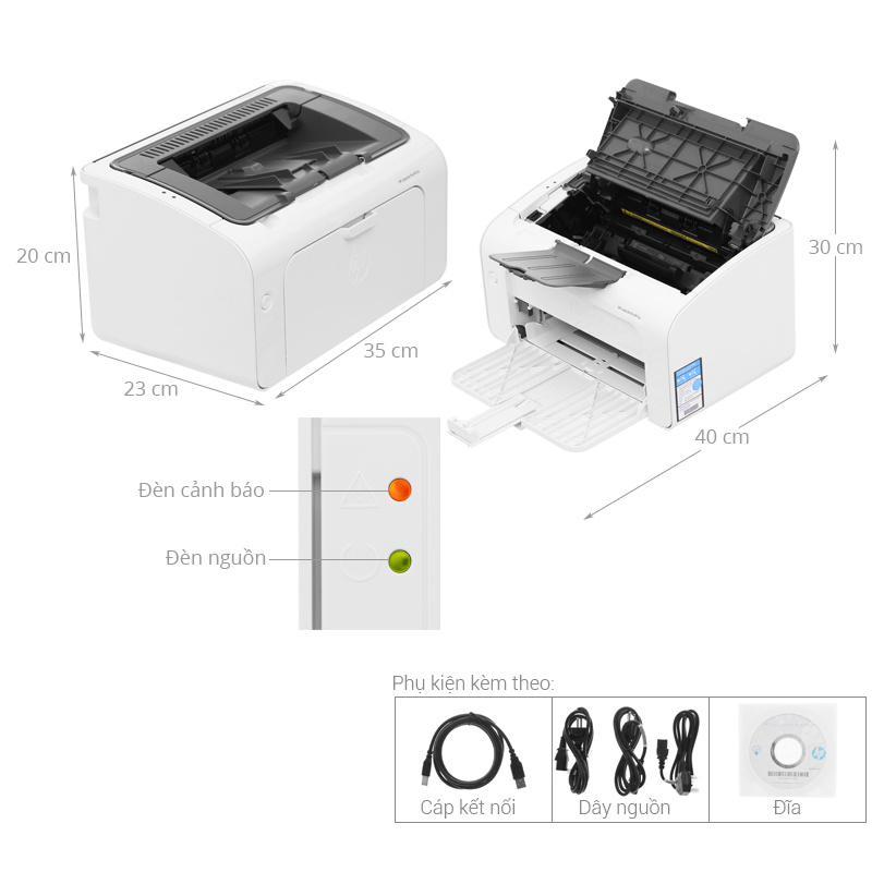 Máy in laser đen trắng HP LaserJet Pro M12A - T0L45A