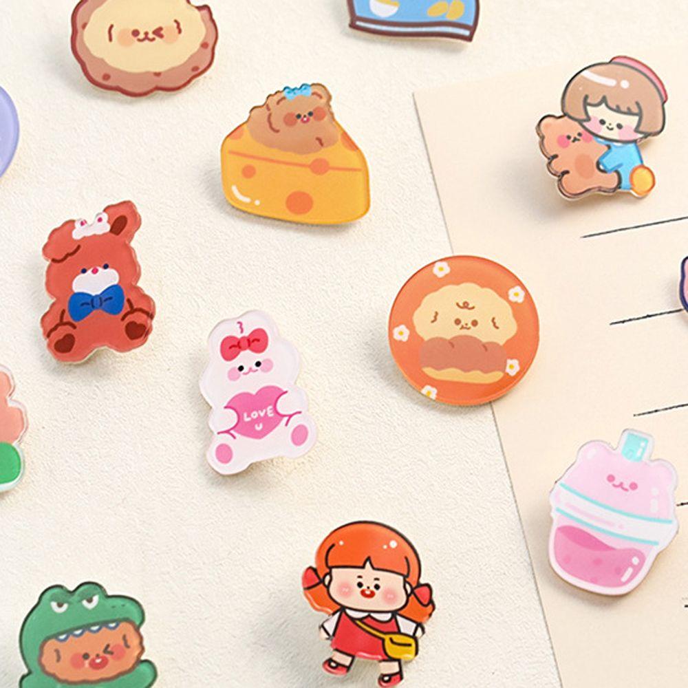 Ghim Cài Áo Bằng Acrylic Hình Hoạt Hình Đáng Yêu Thời Trang