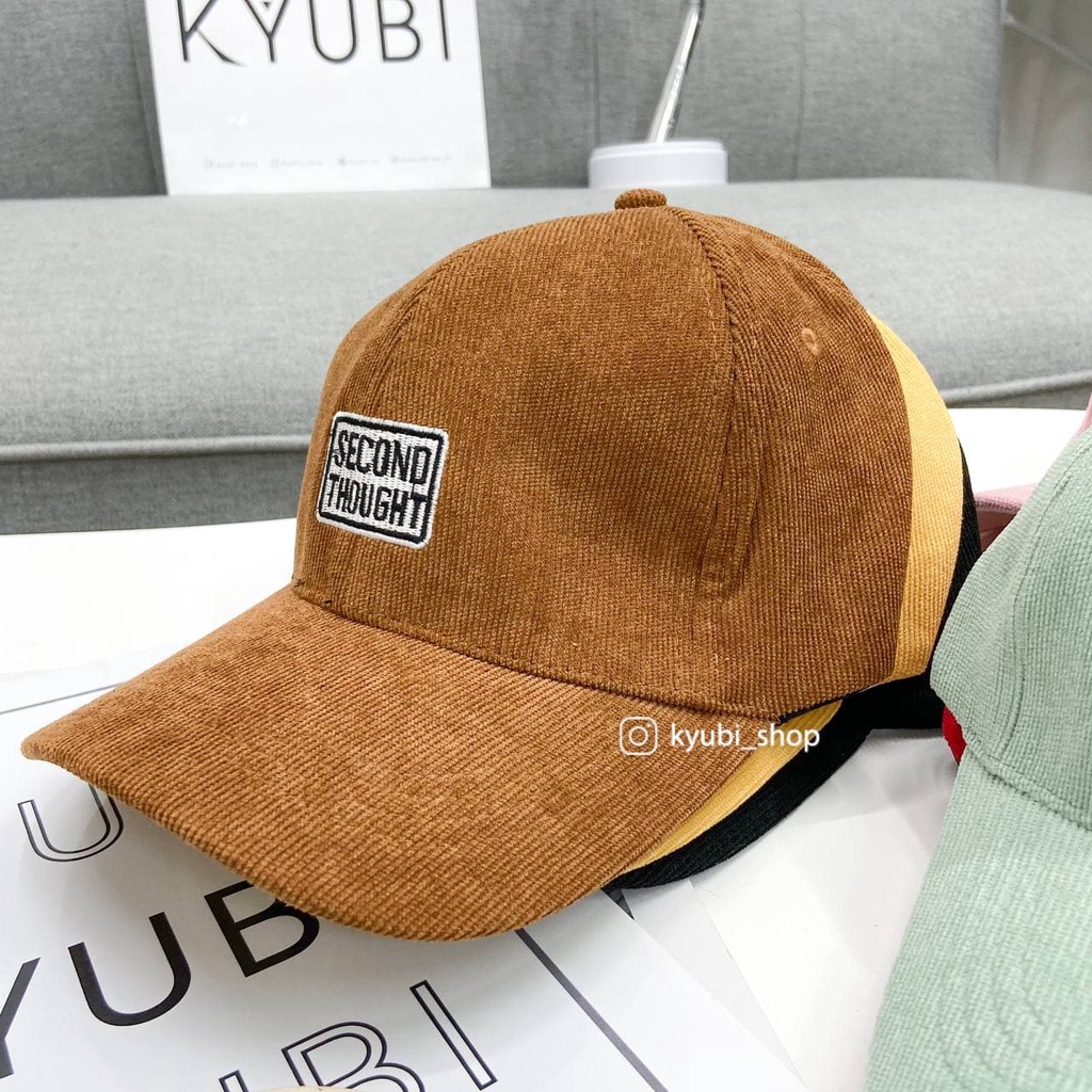 Nón mũ lưỡi trai Ulzang vải nhung ngoại có thêu chữ ST cá tính - Nón kết lưỡi trai Kyubi NK02