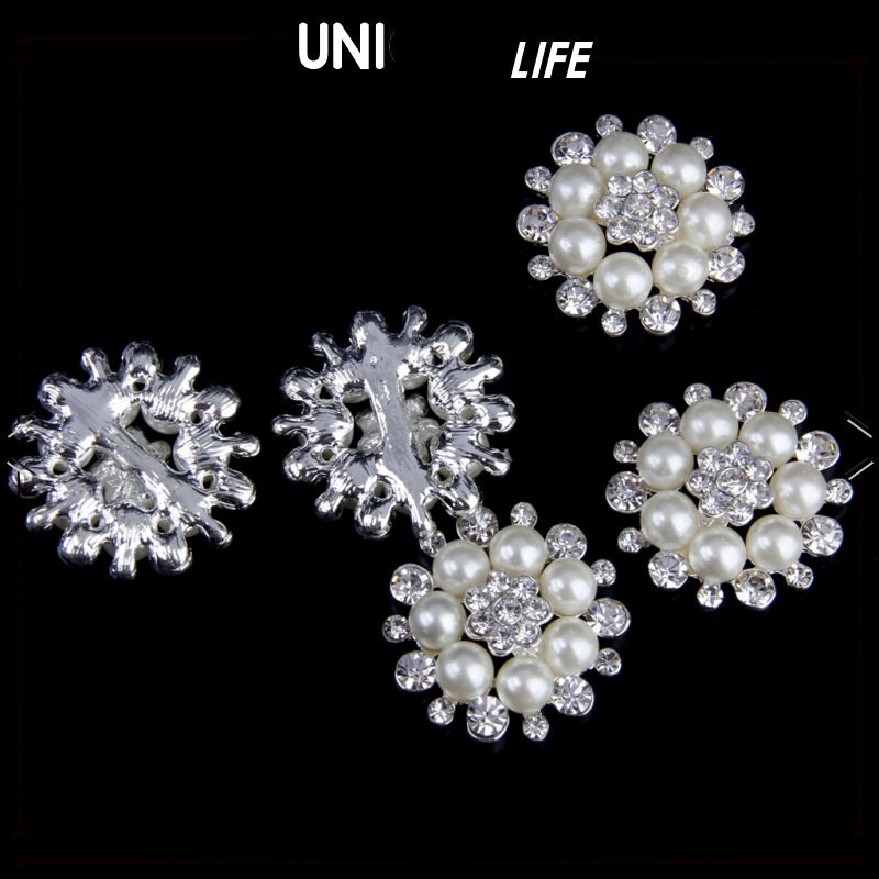 Set 5 Nút Pha Lê Hình Bông Hoa Màu Be 30mm Dùng Làm Đồ Thủ Công DIY Shiwaki4