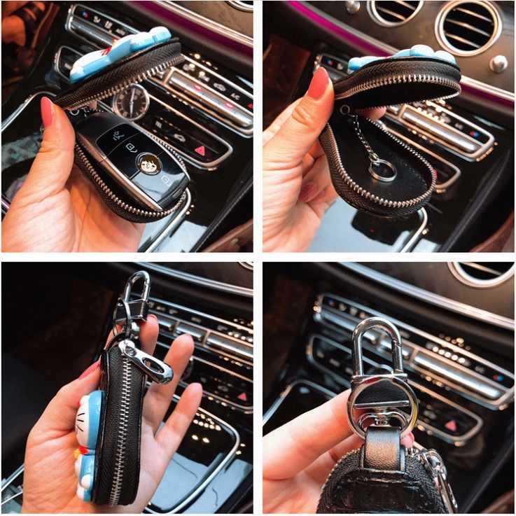 Vỏ Da Bảo Vệ Chìa Khóa Xe Hơi Họa Tiết Hello Kitty Dễ Thương