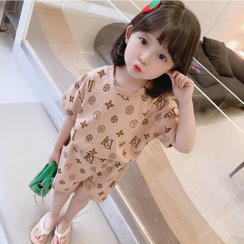 Set trang phục 2 mảnh vải cotton tay ngắn thời trang mùa hè cho bé