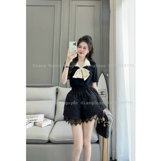 Quần sóc phồng nhẹ pha ren