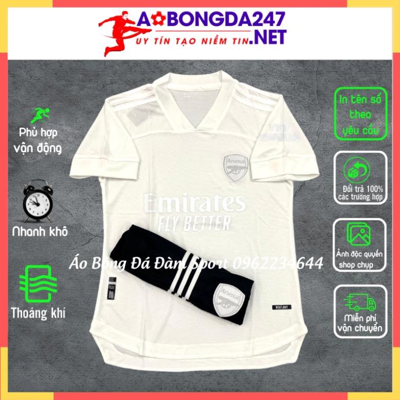 Áo Bóng Đá Arsenal Bản Mới Đặc Biệt Màu Trắng 21 22, Áo Đấu Arsenal Hàng Vải Thun Mè Đẹp Cao Cấp Xịn