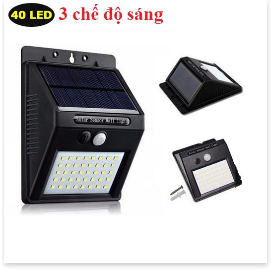 [3 CHẾ ĐỘ]Đèn cảm biến hồng ngoại dùng năng lượng mặt trời Solar 20LED siêu sáng (Đen), Đèn năng lượng mặt trời CẢM BIẾN