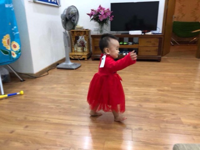 Váy lót lông bé gái hàng Quảng Châu Hoa Đào