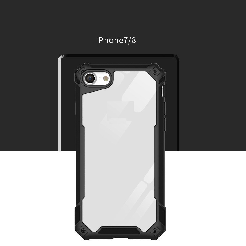 Ốp lưng iphone 7/ 8 SE 2020 Mặt lưng trong suốt chống sốc cao cấp kèm gờ bảo vệ camera 3 màu tùy chọn