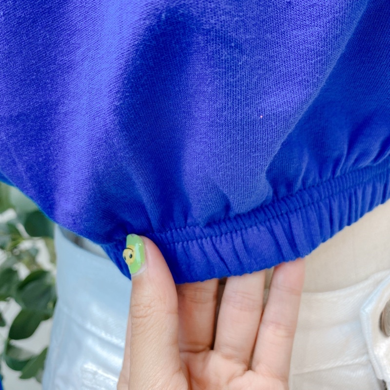 Áo croptop hoodie có mũ chất thun cotton eo bo thun in chữ nổi LA MIEU - JM26