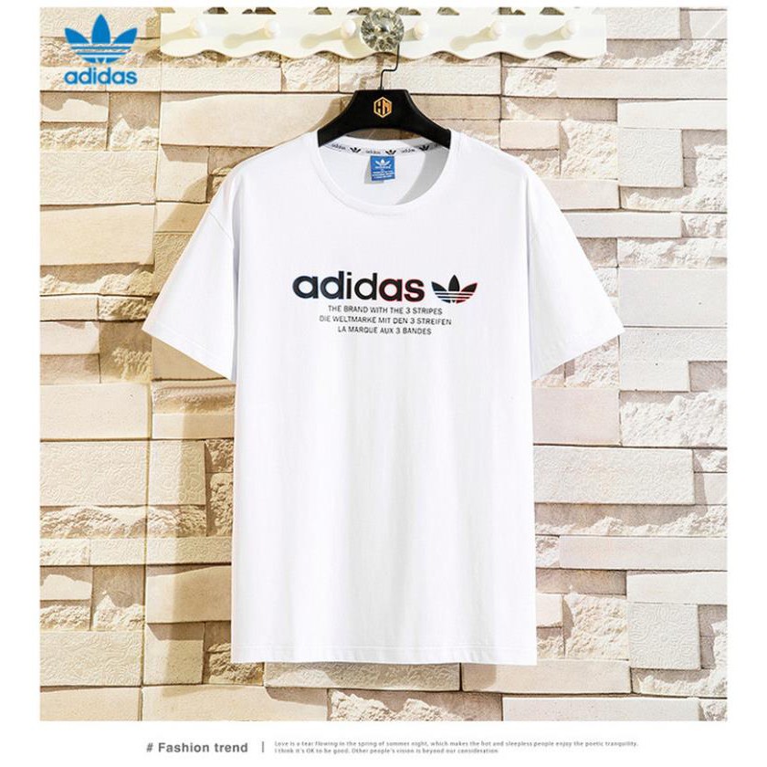 Áo Thun Tay Ngắn Cổ Tròn In Hình Logo Adidas Thời Trang Mùa Hè 2021 👈