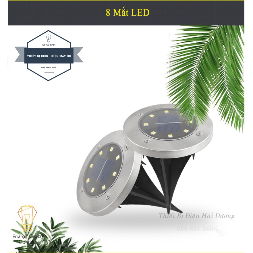 Đèn LED Cắm Cỏ Sân Vườn Tròn MT-9814 - 8 LED - 20LED Sử Dụng Năng Lượng Mặt Trời - Chống Nước IP65 - EnergyGreenLighting