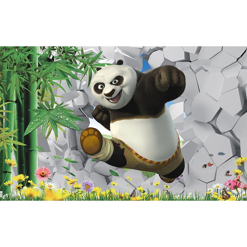 Tranh Dán Tường 3D Kung Fu Panda chất liệu giấy Kim Sa cao cấp | Shopee  Việt Nam