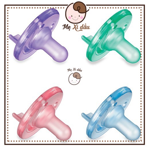 Shop mẹ xì dầu Ty ngậm silicone Philips Avent chuẩn y tế silicone nguyên khối (Hộp 2 chiếc)