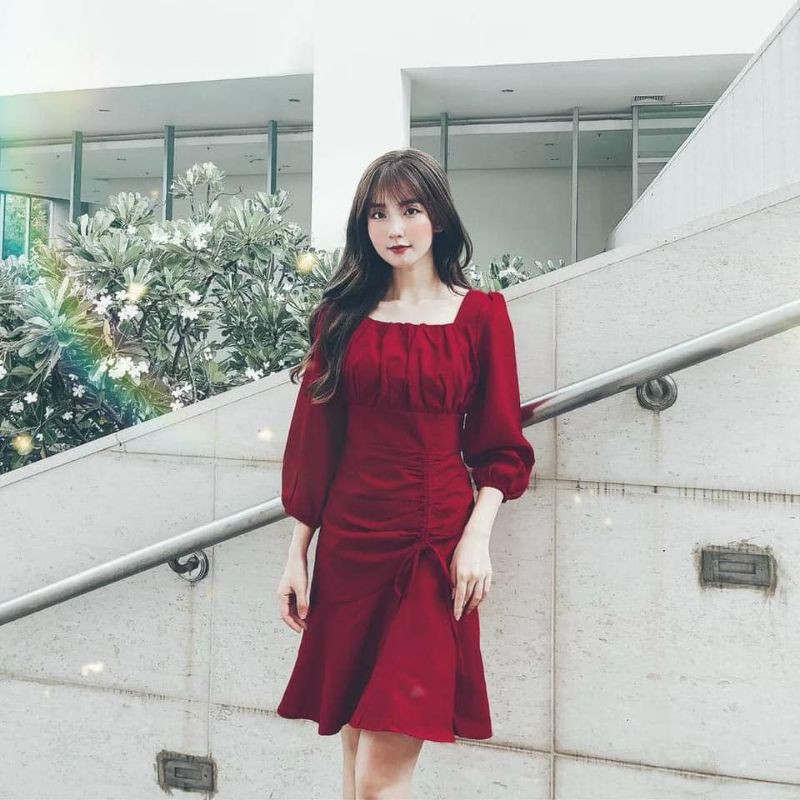 [Mã FAGREAT1505 giảm 8% tối đa 50K đơn 250K] [HÀNG MỚI VỀ] ĐẦM BIGSIZE RÚT DÂY ĐUÔI CÁ MÀU ĐỎ XÒE NHẸ, ĐẦM DỰ TIỆC | BigBuy360 - bigbuy360.vn