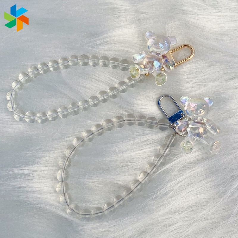 Móc Khóa Hình Gấu Bằng Thủy Tinh Trong Suốt Dễ Thương YUE JP6