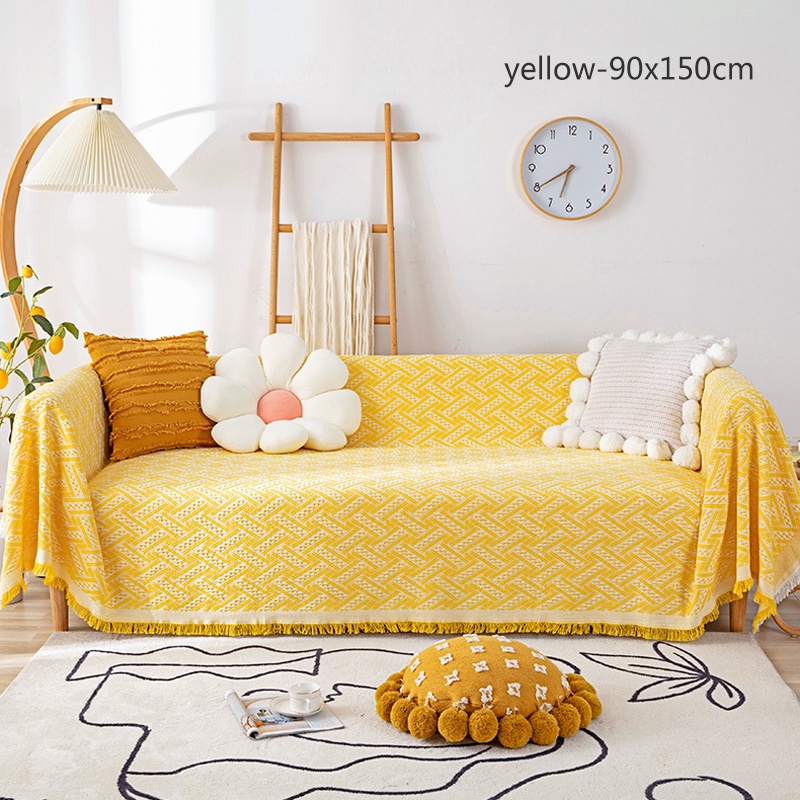 Tấm trải ghế sofa MENGNI sợi cotton dệt phong cách Bắc Âu tối giản
