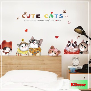 Decal dán tường mèo cute
