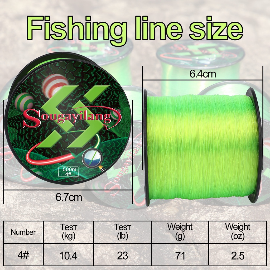 Dây cước câu cá SOUGAYILANG nylon 500M 23LB dạng chìm siêu mạnh mẽ