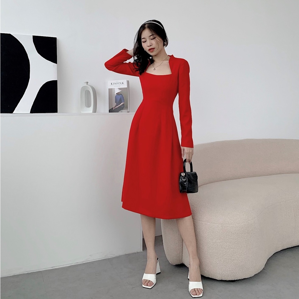 Đầm dự tiệc đắp cổ tay dài Callene (CC278)