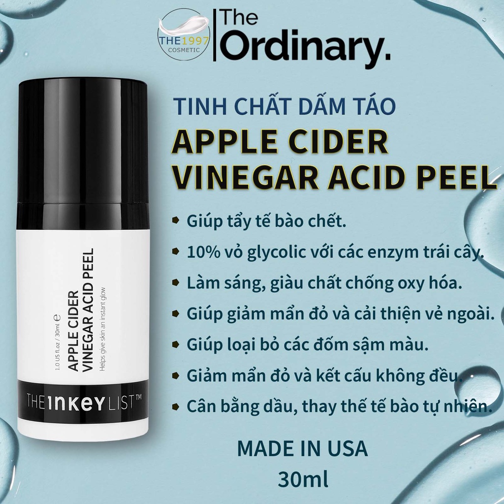 Dấm Táo The INKEY LIST Apple Cider Vinegar Acid Peel 30ml