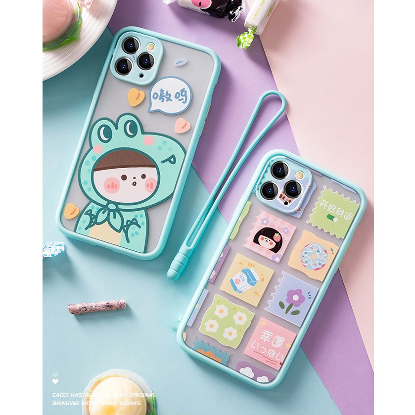 Ốp lưng iphone viền nhám Cá sấu Yuanyuanjun bảo vệ camera 6/6plus/7plus/8plus/x/xs/xs max/11/11promax DT05- Dino case