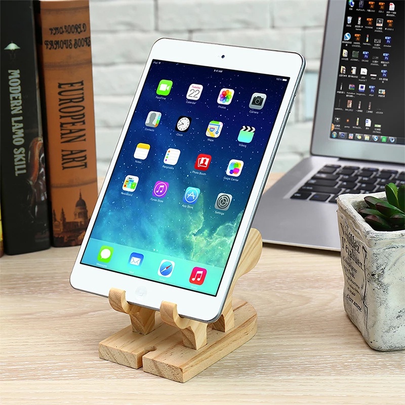 Giá Đỡ Điện Thoại / Máy Tính Bảng Bằng Gỗ 100% Tự Nhiên Cho Iphone Ipad Samsung