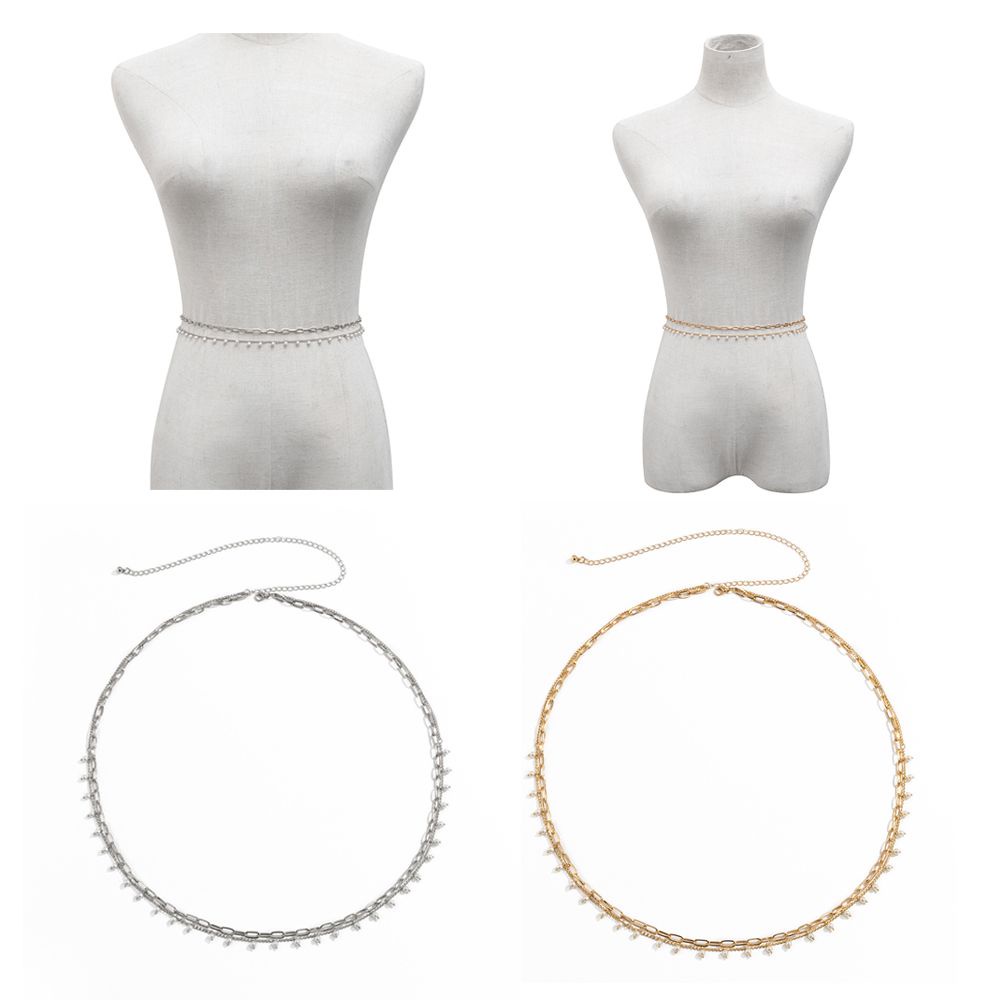 Dây chuyền đeo thắt lưng hai lớp mặt hình chữ cái thời trang quyến rũ cho nữ