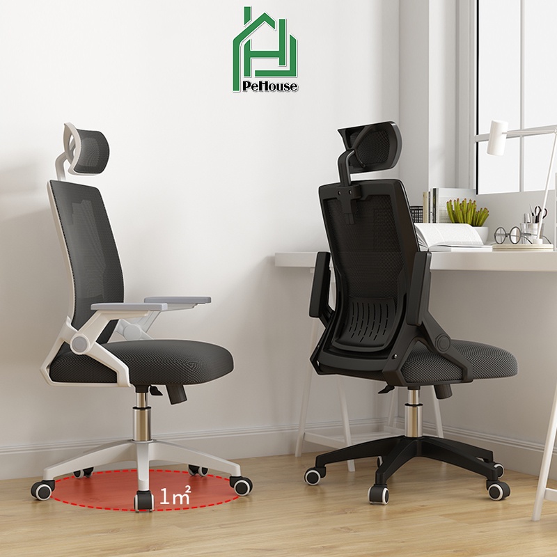 Ghế xoay văn phòng ghế lưới ngả lưng xoay 360 độ cao cấp chế độ nâng hạ, ngả và có để chân YLF2199 Pehouse Shop