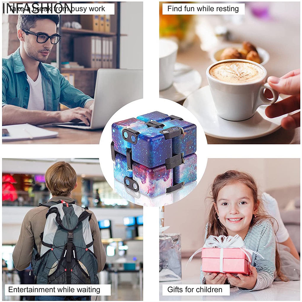 Đồ Chơi Khối Lập Phương Vô Cực Bằng Nhựa Giúp Giảm Căng Thẳng